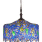 Meyda Lighting Tiffany Wisteria 30" 5-Light Mahogany Bronze Pendant Light With Multi-Colored Shade Glass