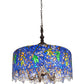 Meyda Lighting Tiffany Wisteria 30" 5-Light Mahogany Bronze Pendant Light With Multi-Colored Shade Glass