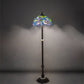 Meyda Lighting Tiffany Wisteria 62" 3-Light Mahogany Bronze Floor Lamp With Green & Blue Stained Shade Glass