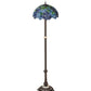 Meyda Lighting Tiffany Wisteria 62" 3-Light Mahogany Bronze Floor Lamp With Green & Blue Stained Shade Glass