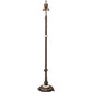 Meyda Lighting Tiffany Wisteria 62" 3-Light Mahogany Bronze Floor Lamp With Green & Blue Stained Shade Glass