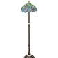 Meyda Lighting Tiffany Wisteria 62" 3-Light Mahogany Bronze Floor Lamp With Green & Blue Stained Shade Glass