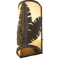 Meyda Lighting Tiki 5" 2-Light Gilded Tobacco Wall Sconce With Beige Botticino Idalight Shade Glass