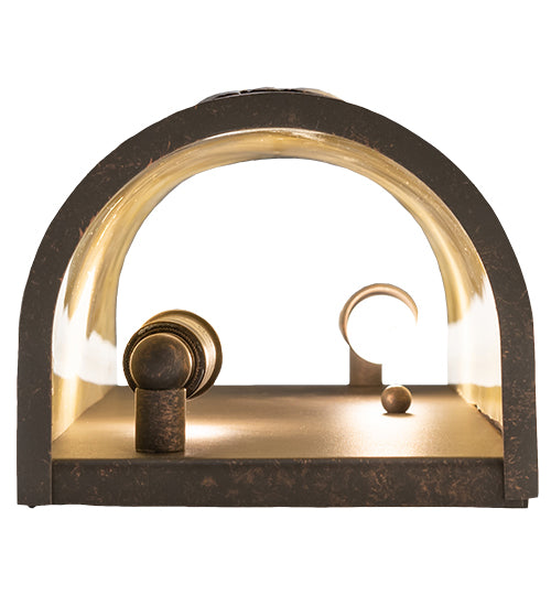 Meyda Lighting Tiki 5" 2-Light Gilded Tobacco Wall Sconce With Beige Botticino Idalight Shade Glass