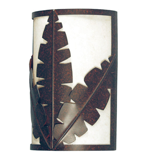 Meyda Lighting Tiki 8" 2-Light Rusty Nail Wall Sconce With Botticino Idalight Shade
