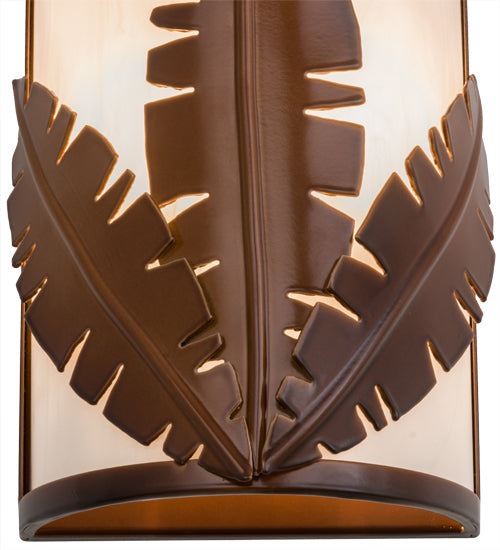 Meyda Lighting Tiki 8" 2-Light Vintage Copper Wall Sconce With Beige Botticino Idalight Shade Glass