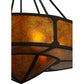 Meyda Lighting Timber 32" 6-Light Oil Rubbed Bronze Inverted Pendant Light With Amber Mica Shade Glass