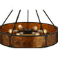 Meyda Lighting Timber 32" 6-Light Oil Rubbed Bronze Inverted Pendant Light With Amber Mica Shade Glass