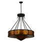 Meyda Lighting Timber 32" 6-Light Oil Rubbed Bronze Inverted Pendant Light With Amber Mica Shade Glass