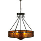 Meyda Lighting Timber 32" 6-Light Oil Rubbed Bronze Inverted Pendant Light With Amber Mica Shade Glass