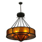 Meyda Lighting Timber 32" 6-Light Oil Rubbed Bronze Inverted Pendant Light With Amber Mica Shade Glass