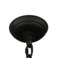 Meyda Lighting Timber 32" 6-Light Oil Rubbed Bronze Inverted Pendant Light With Amber Mica Shade Glass