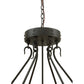 Meyda Lighting Timber 32" 6-Light Oil Rubbed Bronze Inverted Pendant Light With Amber Mica Shade Glass