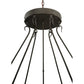 Meyda Lighting Timber 48" 6-Light Oil Rubbed Bronze Inverted Pendant Light With Amber Mica Shade Glass