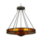 Meyda Lighting Timber 48" 6-Light Oil Rubbed Bronze Inverted Pendant Light With Amber Mica Shade Glass