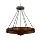 Meyda Lighting Timber 48" 6-Light Oil Rubbed Bronze Inverted Pendant Light With Amber Mica Shade Glass