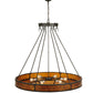 Meyda Lighting Timber 48" 6-Light Oil Rubbed Bronze Inverted Pendant Light With Amber Mica Shade Glass