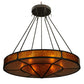 Meyda Lighting Timber 48" 6-Light Oil Rubbed Bronze Inverted Pendant Light With Amber Mica Shade Glass
