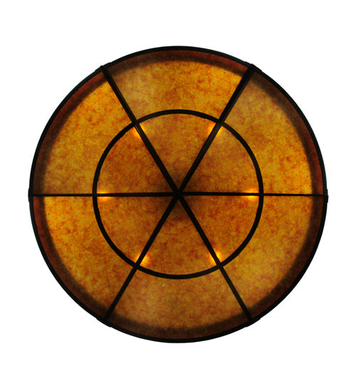 Meyda Lighting Timber 48" 6-Light Oil Rubbed Bronze Inverted Pendant Light With Amber Mica Shade Glass