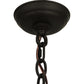 Meyda Lighting Timber 48" 6-Light Oil Rubbed Bronze Inverted Pendant Light With Amber Mica Shade Glass