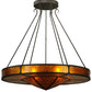 Meyda Lighting Timber 48" 6-Light Oil Rubbed Bronze Inverted Pendant Light With Amber Mica Shade Glass