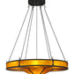 Meyda Lighting Timber 48" 8-Light Coffee Bean Semi-flush Mount Ceiling Light With Ambra Siena Idalight Shade Glass