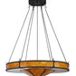 Meyda Lighting Timber 48" 8-Light Coffee Bean Semi-flush Mount Ceiling Light With Ambra Siena Idalight Shade Glass