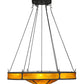 Meyda Lighting Timber 48" 8-Light Coffee Bean Semi-flush Mount Ceiling Light With Ambra Siena Idalight Shade Glass