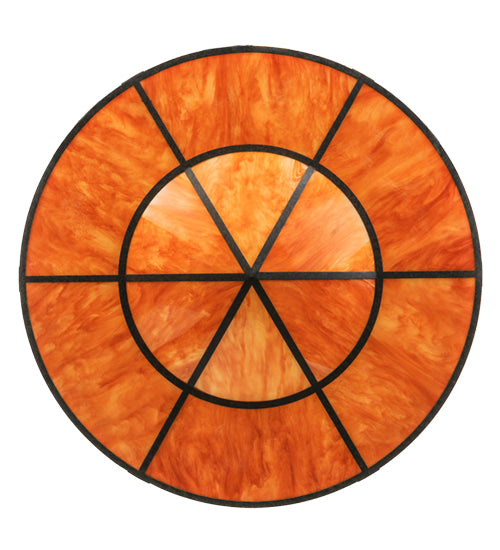 Meyda Lighting Timber 48" 8-Light Coffee Bean Semi-flush Mount Ceiling Light With Ambra Siena Idalight Shade Glass