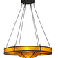 Meyda Lighting Timber 48" 8-Light Coffee Bean Semi-flush Mount Ceiling Light With Ambra Siena Idalight Shade Glass