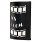 Meyda Lighting Tinseltown 10" 2-Light Textured Black Filmstrip Personalized Wall Sconce With White Shade