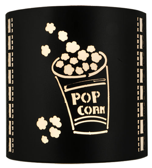 Meyda Lighting Tinseltown 10" 2-Light Textured Black Filmstrip Popcorn Wall Sconce With Arctic Idalight Shade