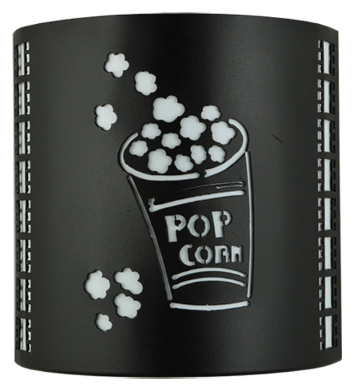 Meyda Lighting Tinseltown 10" 2-Light Textured Black Filmstrip Popcorn Wall Sconce With Arctic Idalight Shade