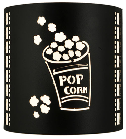Meyda Lighting Tinseltown 10" 2-Light Textured Black Filmstrip Popcorn Wall Sconce With Arctic Idalight Shade
