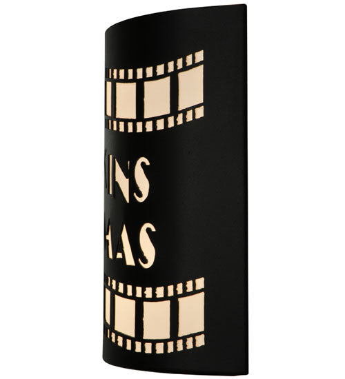 Meyda Lighting Tinseltown 10" 2-Light Textured Black Filmstrip Wall Sconce With Arctic Idalight Shade