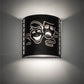 Meyda Lighting Tinseltown 10" 2-Light Textured Black Wall Sconce With Arctic Idalight Shade