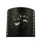 Meyda Lighting Tinseltown 10" 2-Light Textured Black Wall Sconce With Arctic Idalight Shade