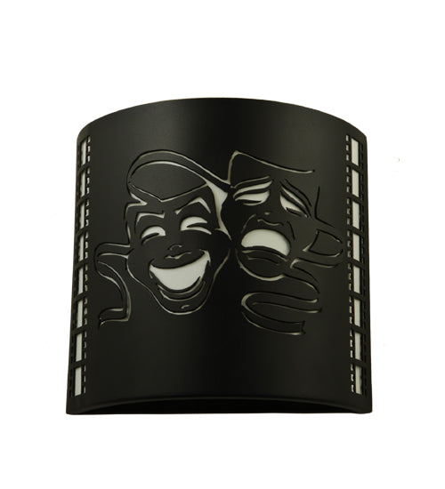 Meyda Lighting Tinseltown 10" 2-Light Textured Black Wall Sconce With Arctic Idalight Shade