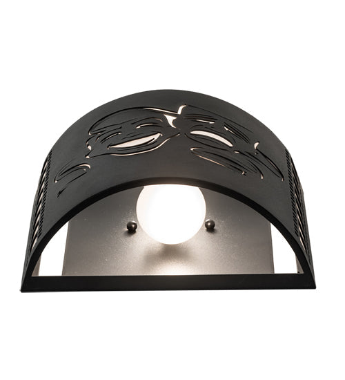 Meyda Lighting Tinseltown 10" 2-Light Textured Black Wall Sconce With Arctic Idalight Shade