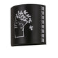 Meyda Lighting Tinseltown 23166 10" 2-Light Textured Black Filmstrip Popcorn Wall Sconce With Arctic Idalight Shade