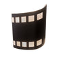 Meyda Lighting Tinseltown 9" 2-Light Textured Black Filmstrip Wall Sconce With Arctic Idalight Shade