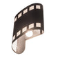 Meyda Lighting Tinseltown 9" 2-Light Textured Black Filmstrip Wall Sconce With Arctic Idalight Shade