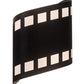 Meyda Lighting Tinseltown 9" 2-Light Textured Black Filmstrip Wall Sconce With Arctic Idalight Shade