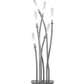 Meyda Lighting Titicaca 42" 6-Light Nickel Table Lamp With Contrail Mist Idalight Shade