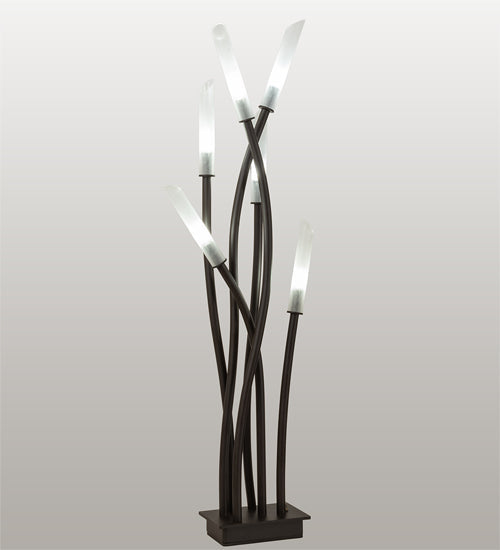 Meyda Lighting Titicaca 42" 6-Light Oil Rubbed Bronze Table Lamp With Contrail Mist Idalight Shade