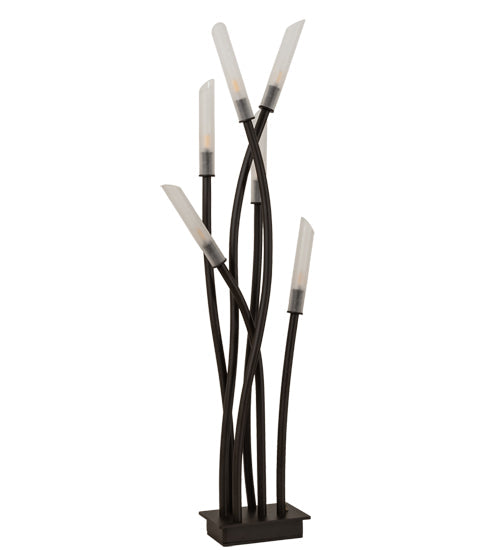 Meyda Lighting Titicaca 42" 6-Light Oil Rubbed Bronze Table Lamp With Contrail Mist Idalight Shade