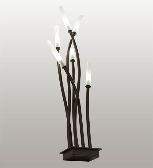 Meyda Lighting Titicaca 42" 6-Light Oil Rubbed Bronze Table Lamp With Contrail Mist Idalight Shade