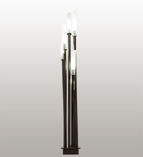 Meyda Lighting Titicaca 42" 6-Light Oil Rubbed Bronze Table Lamp With Contrail Mist Idalight Shade