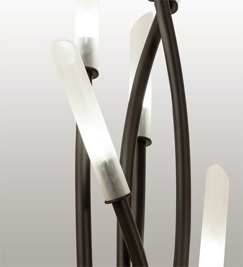 Meyda Lighting Titicaca 42" 6-Light Oil Rubbed Bronze Table Lamp With Contrail Mist Idalight Shade