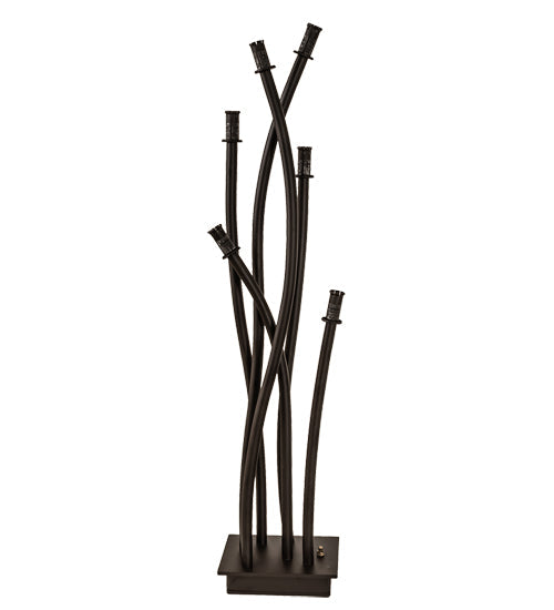 Meyda Lighting Titicaca 42" 6-Light Oil Rubbed Bronze Table Lamp With Contrail Mist Idalight Shade